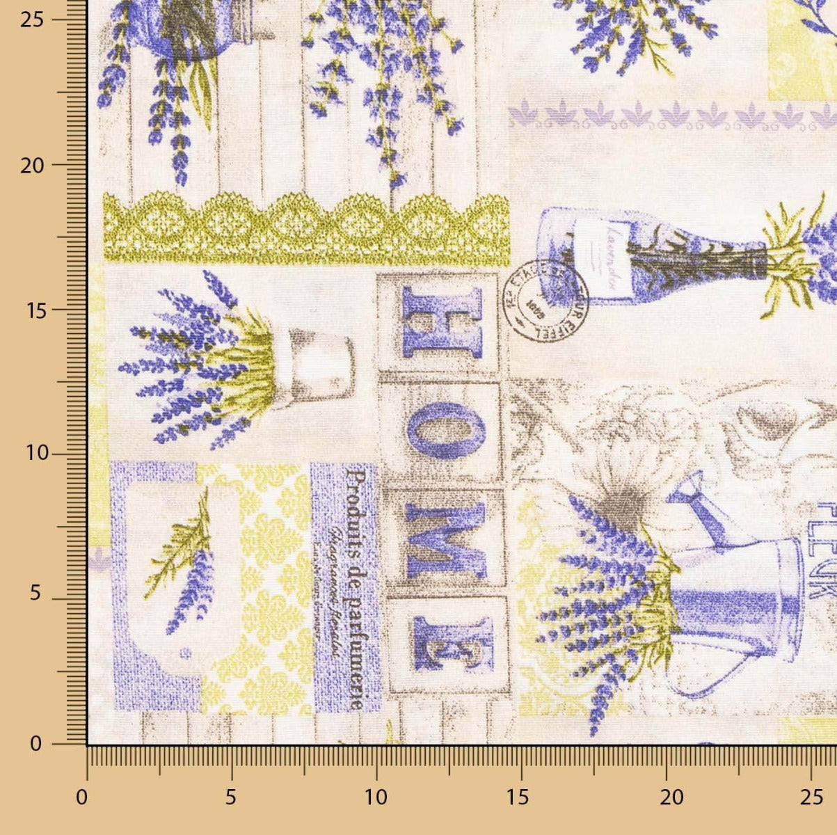 Loneta Estampada Lavanda Hierba - Ribes y Casals