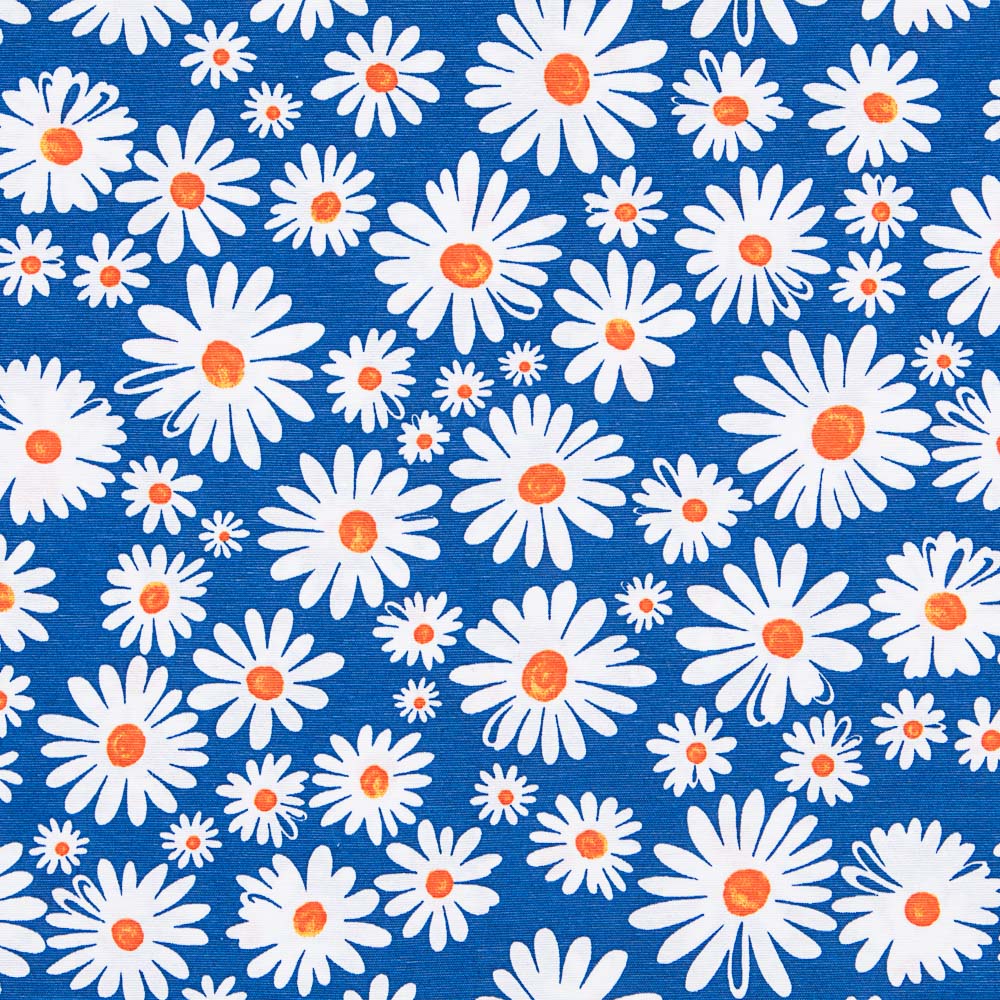 Loneta Estampada Margaritas Azul - Ribes y Casals