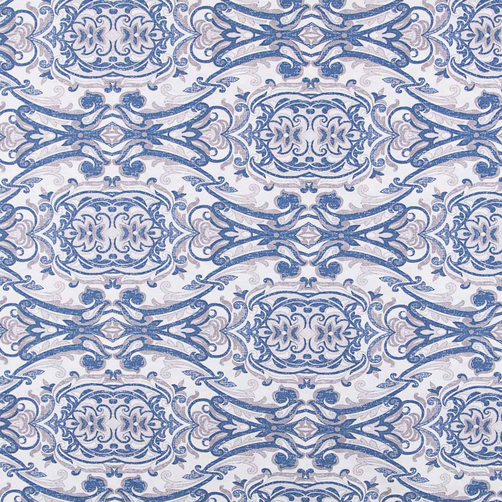 Loneta Estampada Mosaico Azul - Ribes y Casals