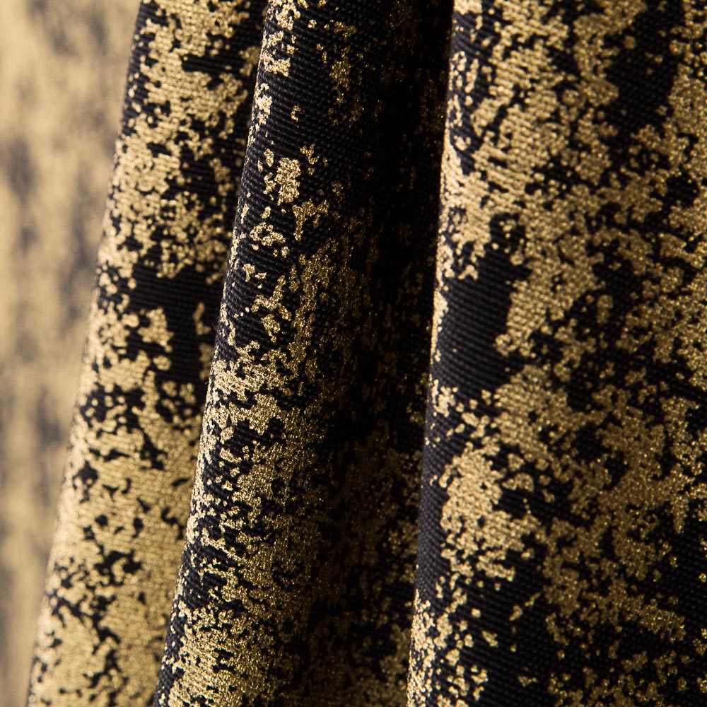 Loneta Estampada Negra Dorado - Ribes y Casals