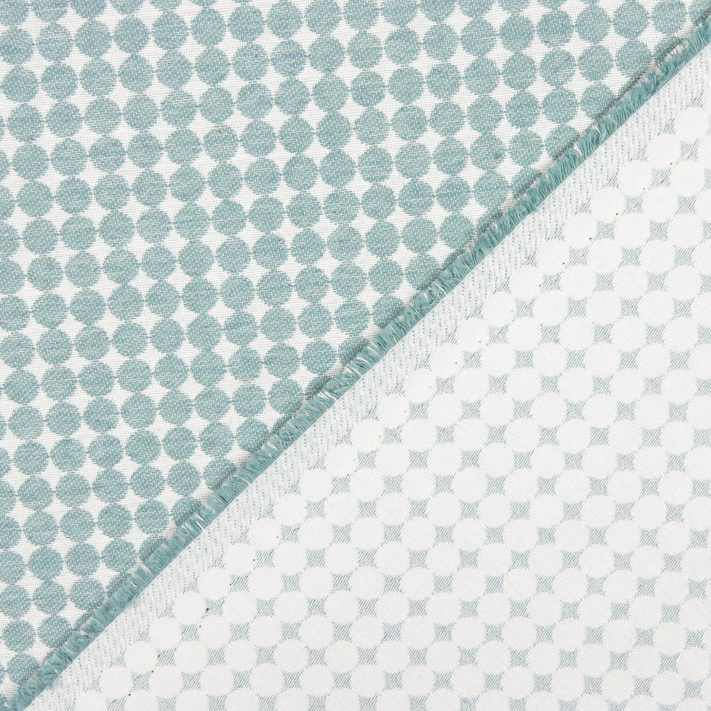 Loneta Jacquard Dots Verde Agua - Ribes y Casals