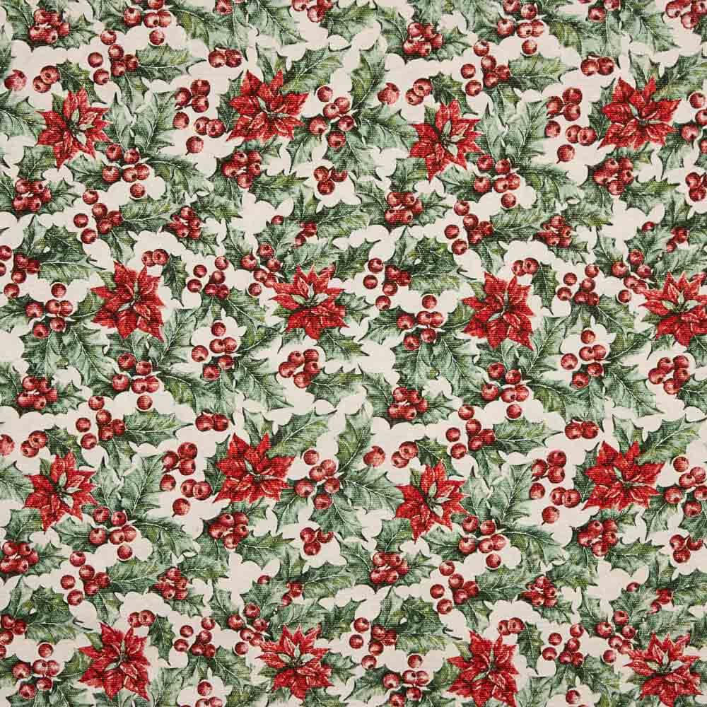 Loneta Navidad Acebo Crudo - Ribes y Casals