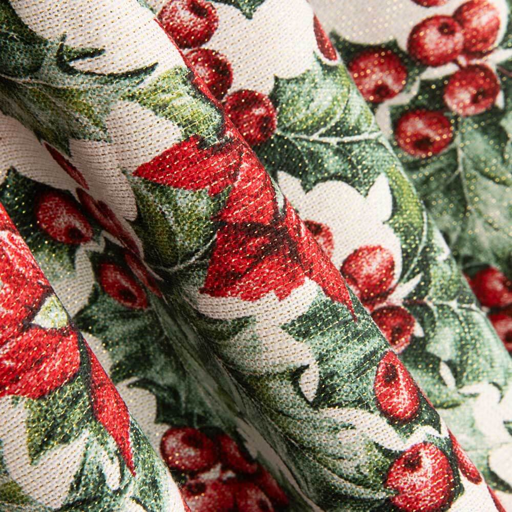 Loneta Navidad Acebo Crudo - Ribes y Casals