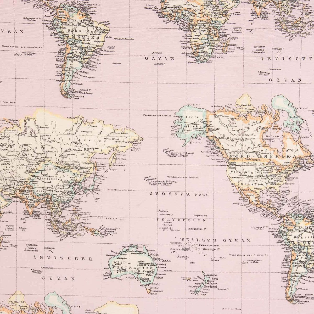 Loneta Mapamundi Rosa - Ribes y Casals