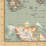 Loneta Mapamundi Turquesa - Ribes y Casals