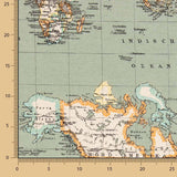 Loneta Mapamundi Turquesa - Ribes y Casals