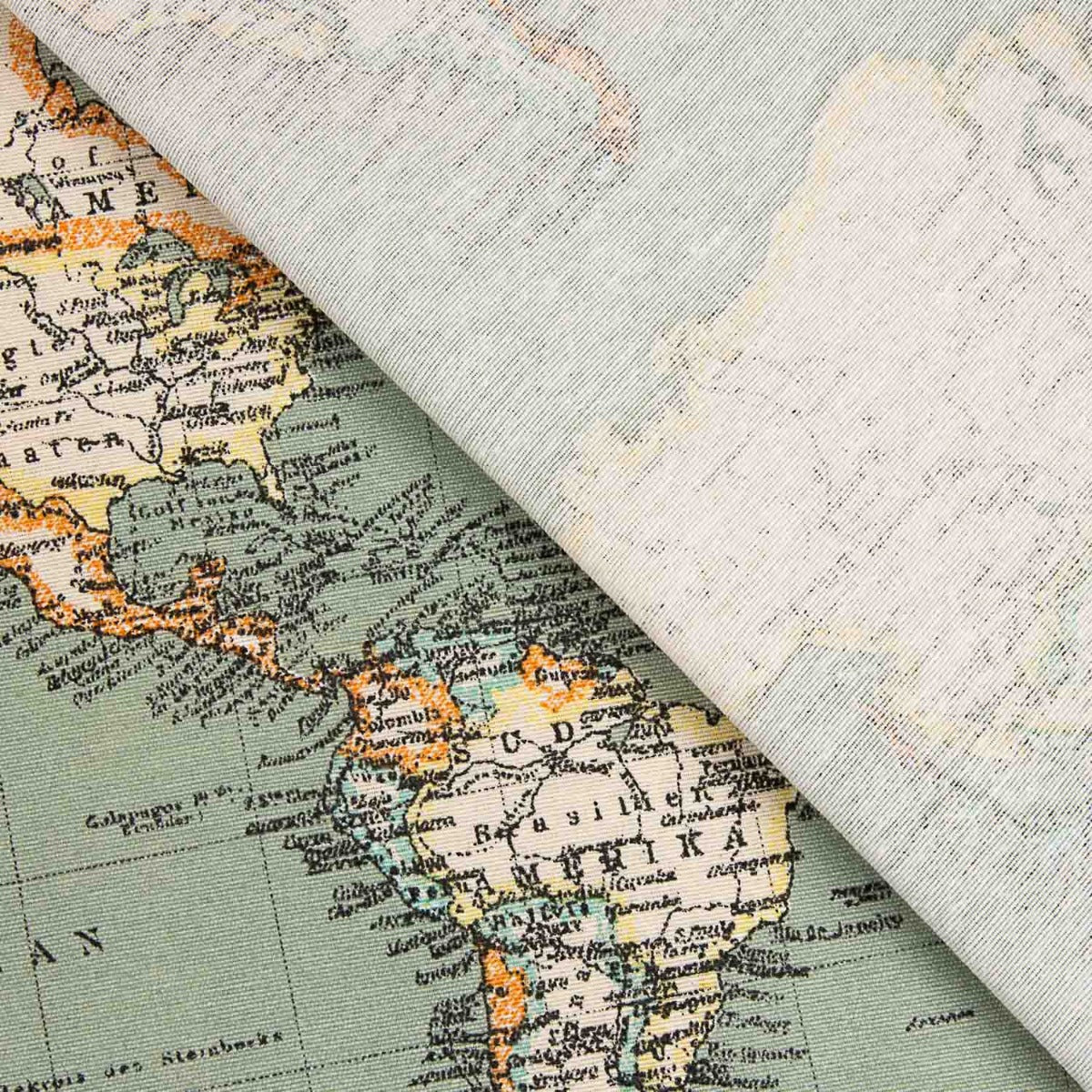 Loneta Mapamundi Turquesa - Ribes y Casals