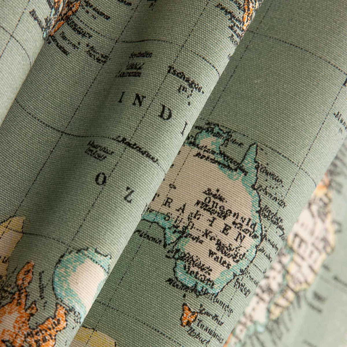 Loneta Mapamundi Turquesa - Ribes y Casals