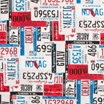 Retal Loneta Matrículas USA 140x280 cm - Ribes y Casals