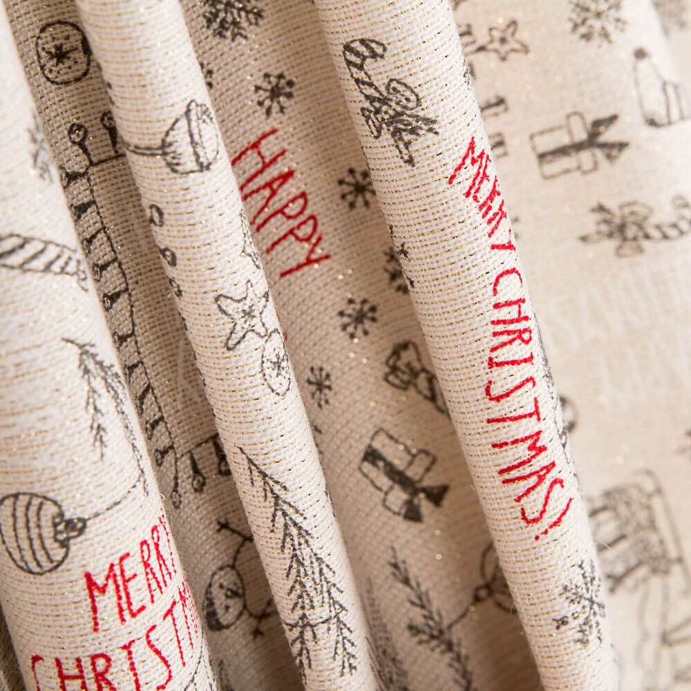 Loneta Navidad Merry Christmas Lurex - Ribes y Casals
