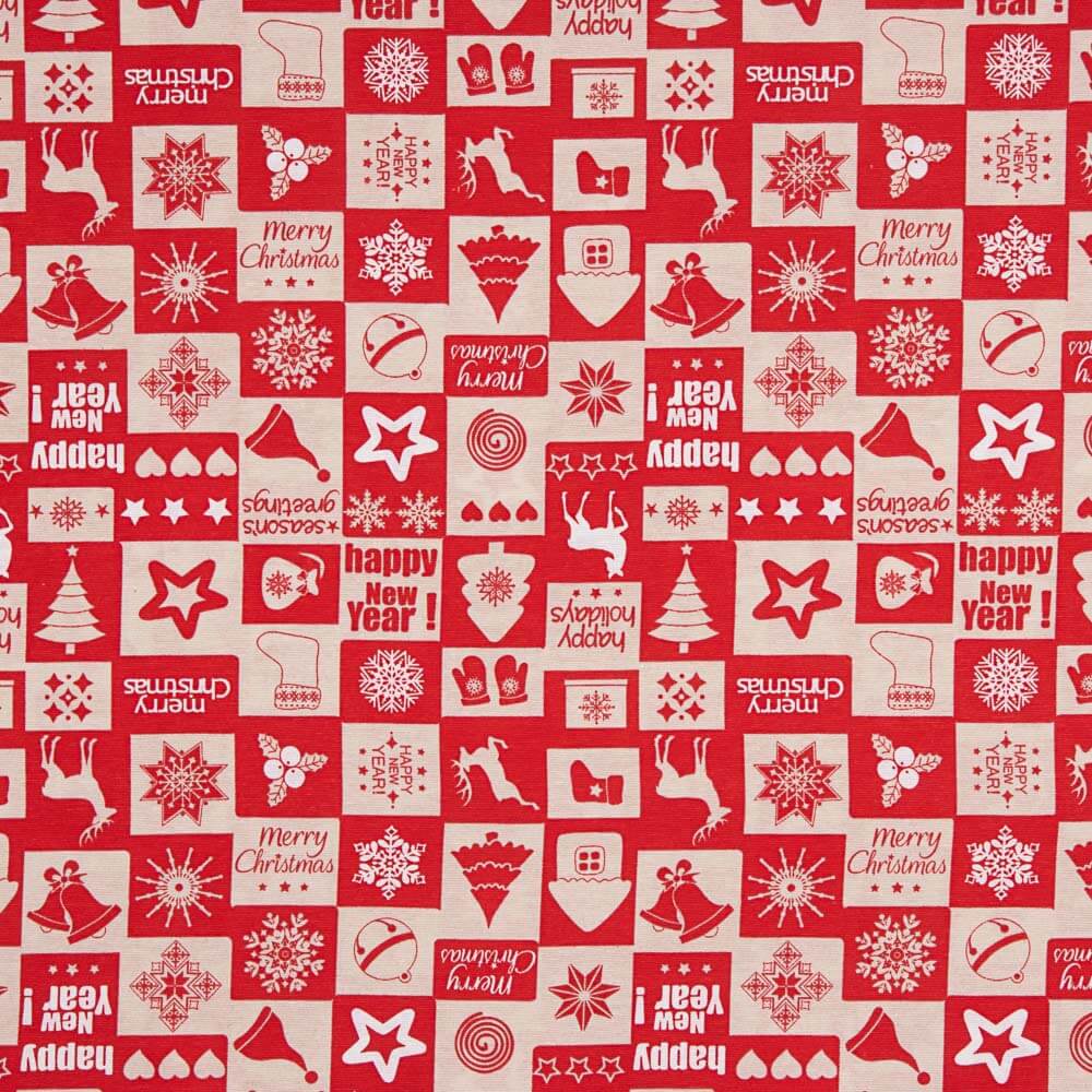 Tela Mantel Navidad Rojo Año Nuevo - Ribes y Casals