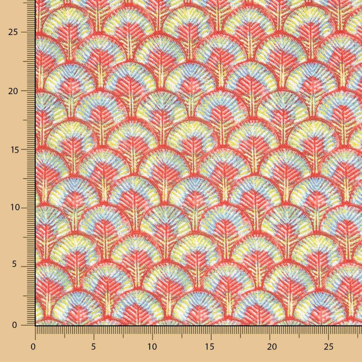 Loneta Algodón Plumas Fresa - Ribes y Casals