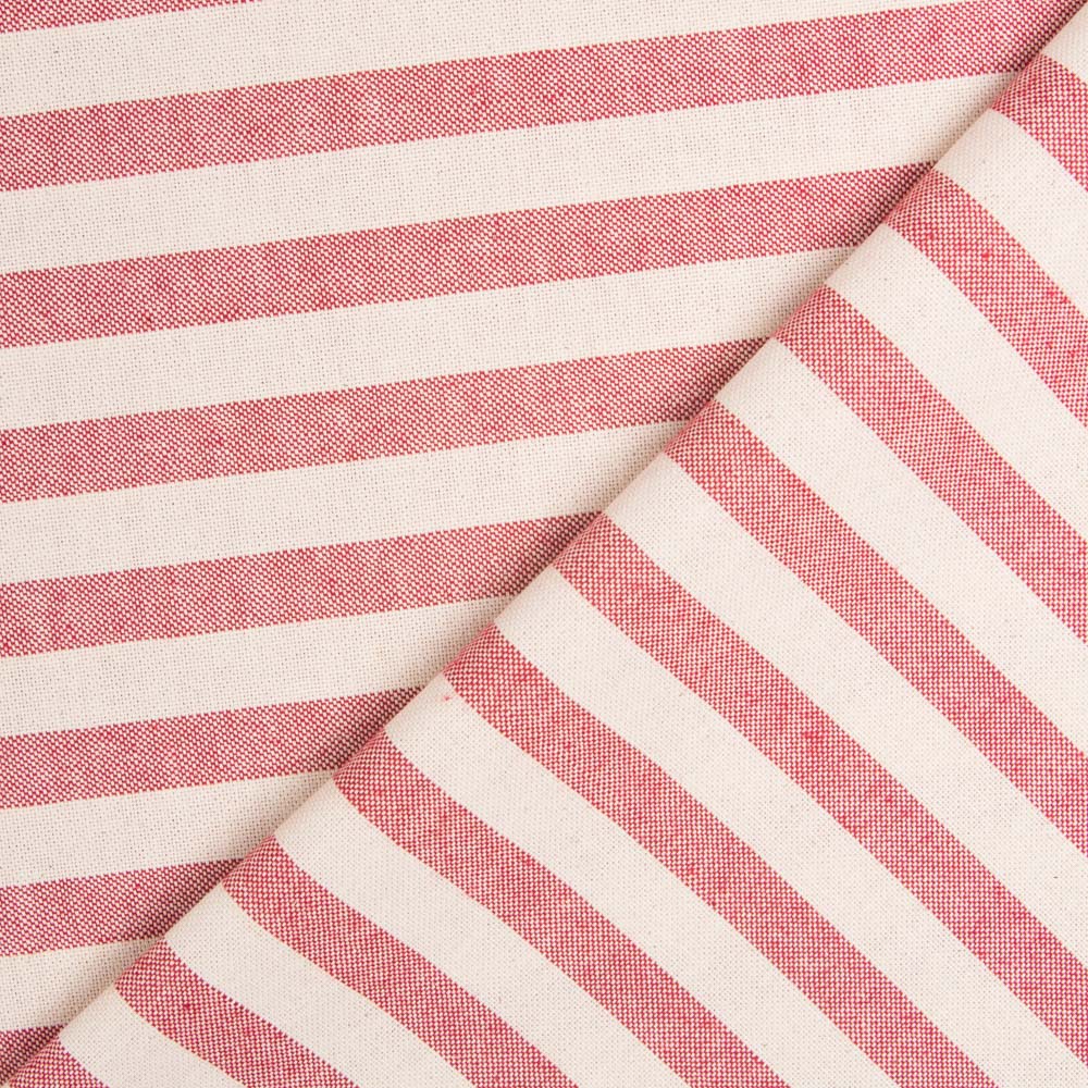 Loneta Rústica Rayas Fina Roja - Ribes y Casals