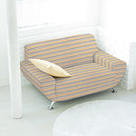 Loneta Algodón Rayas Azul-Mostaza - Ribes y Casals