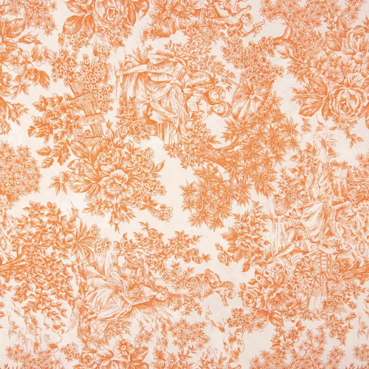 Loneta Toile de Jouy Naranja - Ribes y Casals