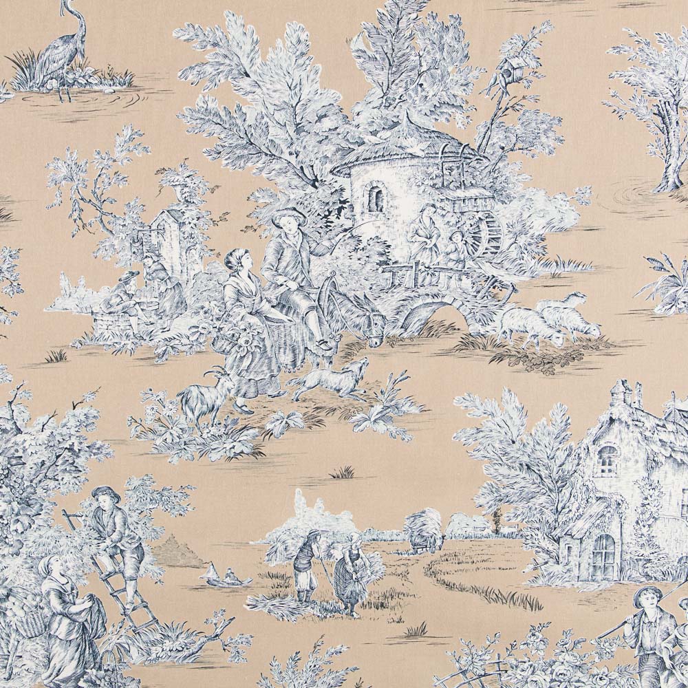 Loneta Toile de Jouy Beige - Ribes y Casals