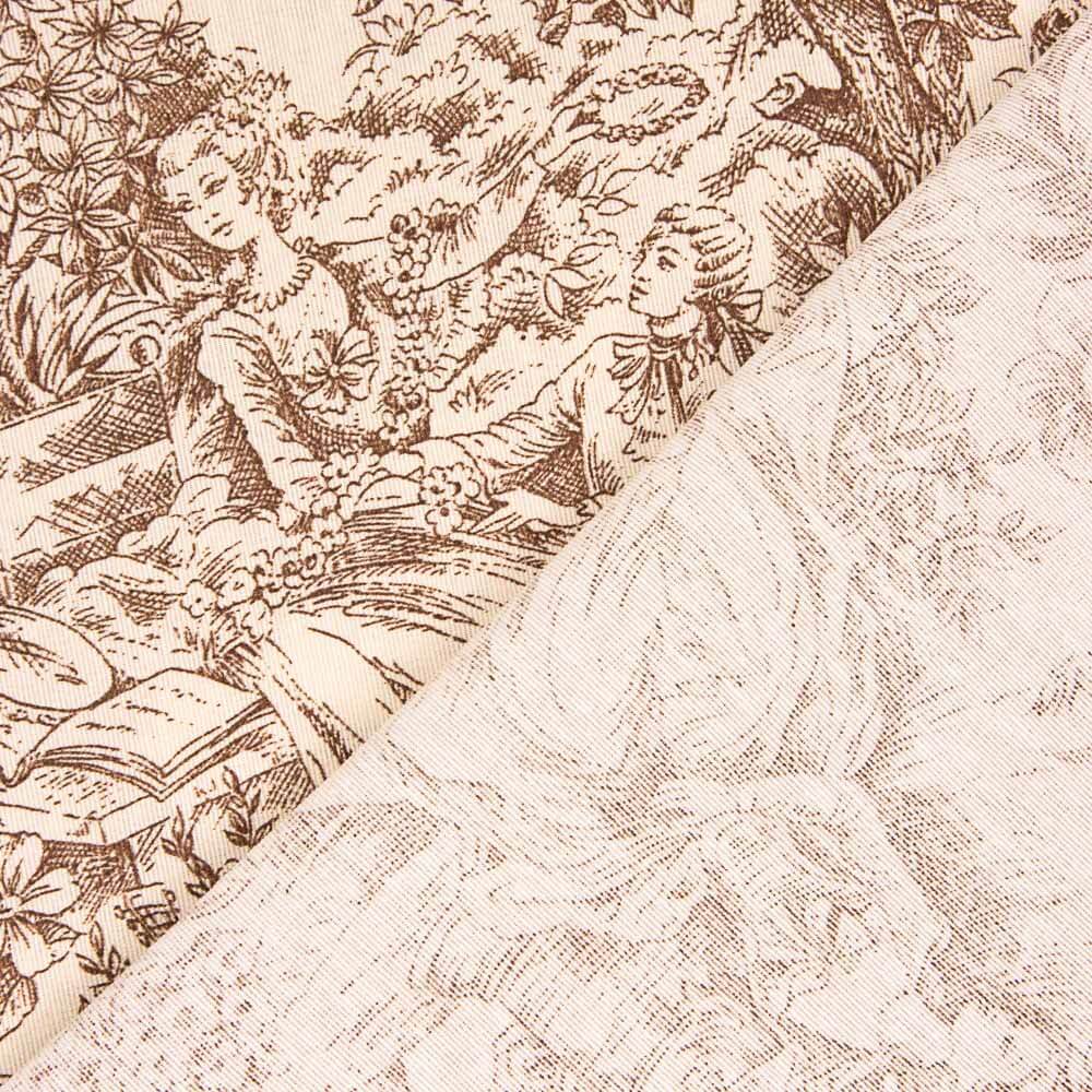 Loneta Toile de Jouy Marrón - Ribes y Casals