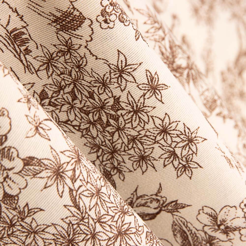 Loneta Toile de Jouy Marrón - Ribes y Casals