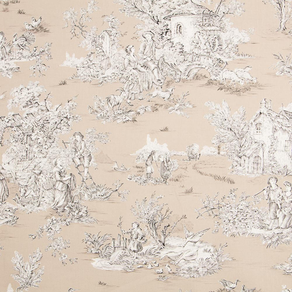 Loneta Toile De Jouy Tostado - Ribes y Casals