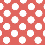 Lunares Spandex 25mm Fondo Coral Lunar Blanco - Ribes y Casals