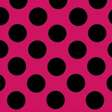 Lunares Spandex 25mm Fondo Fucsia Lunar Negro - Ribes y Casals