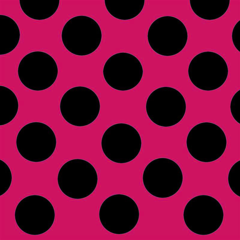 Lunares Spandex 25mm Fondo Fucsia Lunar Negro - Ribes y Casals