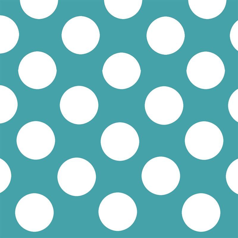 Lunares Spandex 25mm Fondo Turquesa Lunar Blanco - Ribes y Casals