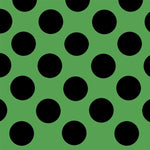Lunares Spandex 25mm Fondo Verde Lunar Negro - Ribes y Casals