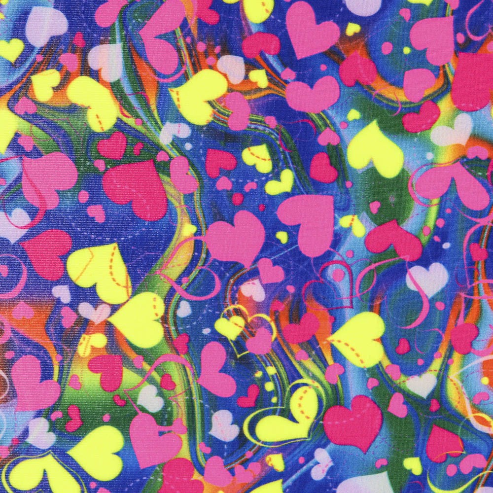 Lycra Digital Corazones Azul - Ribes y Casals