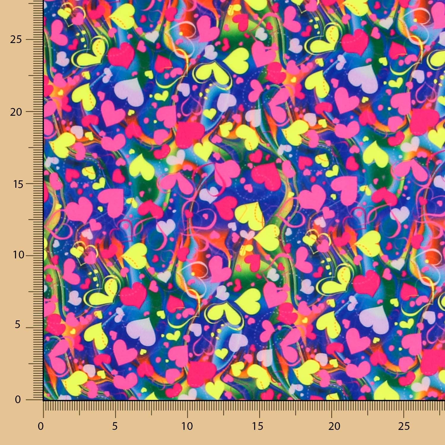 Lycra Digital Corazones Azul - Ribes y Casals