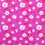 Lycra Estampada Burbujas Rojas Fondo Lila - Ribes y Casals
