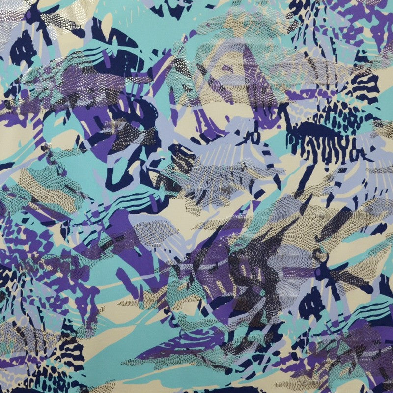 Printed Lycra Scales Aqua - Ribes y Casals