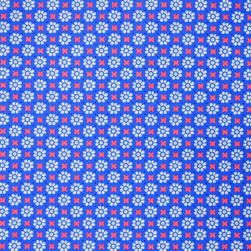 Lycra Estampada Flor Geométrica Eléctrico - Ribes y Casals