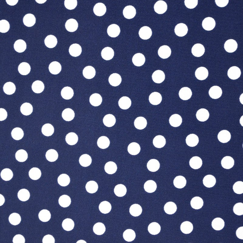 Printed Lycra Dots 1cm Navy Background - Ribes y Casals