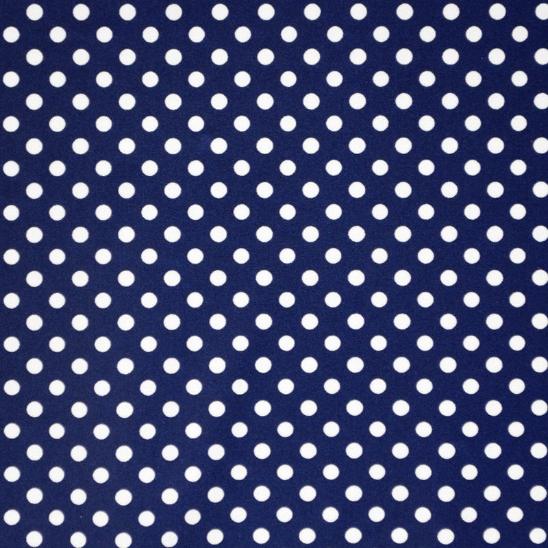 Printed Lycra White Dots Navy Background - Ribes y Casals