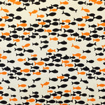 Printed Lycra Fishes Black Orange - Ribes y Casals