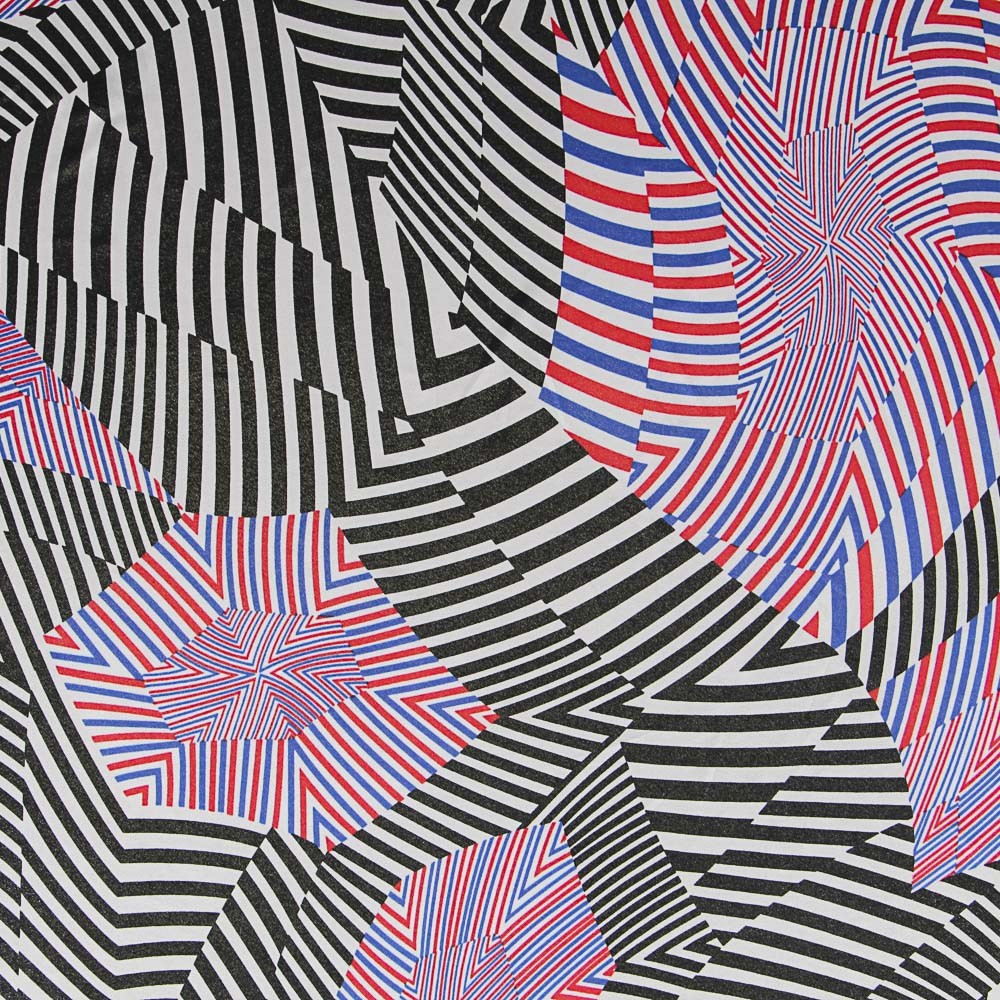 Lycra Estampada Psicodelia Roja - Ribes y Casals