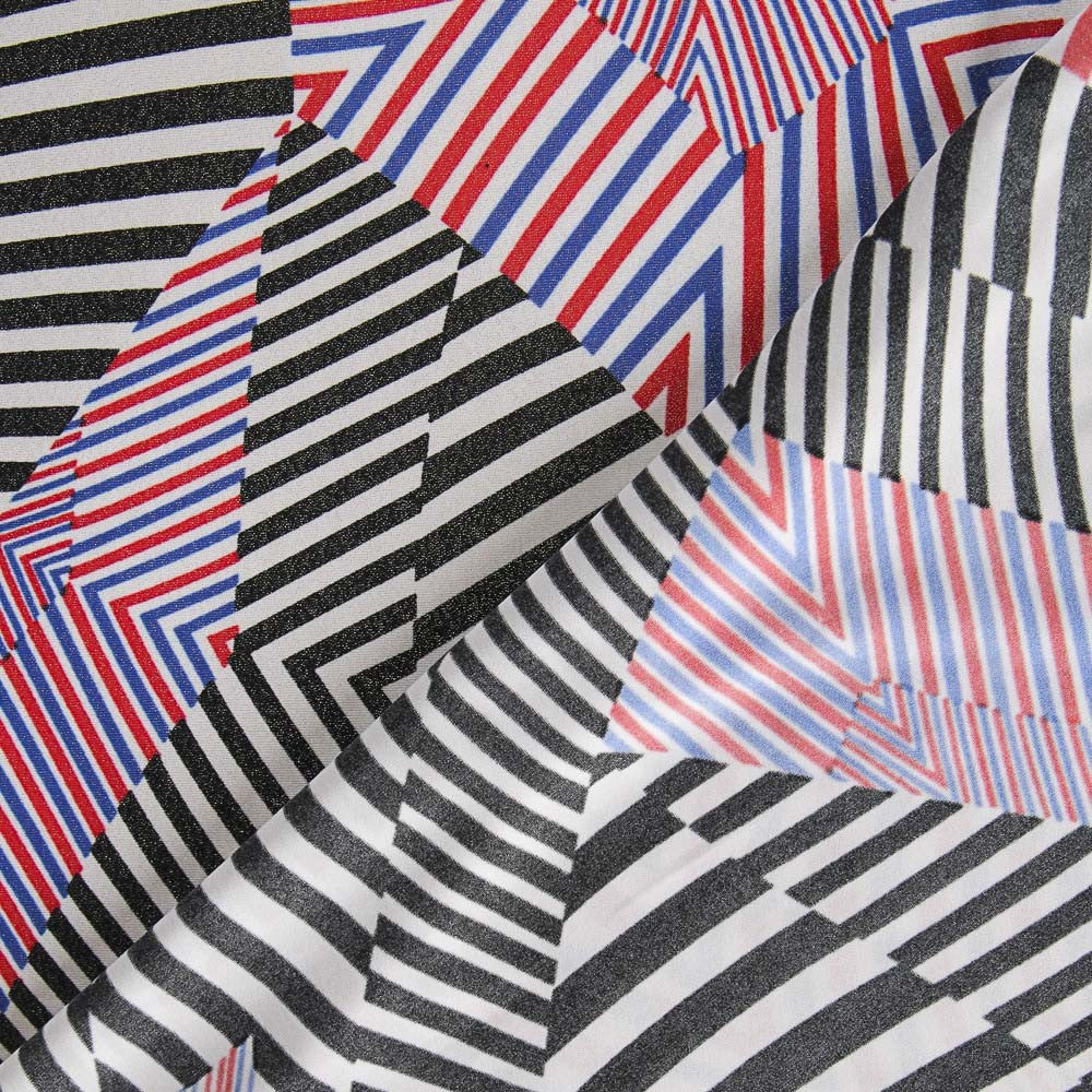 Lycra Estampada Psicodelia Roja - Ribes y Casals