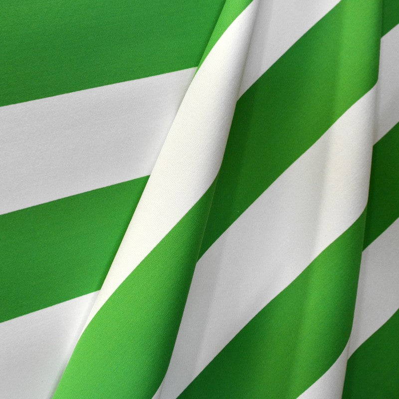 Lycra Estampada Raya Verde Blanca - Ribes y Casals