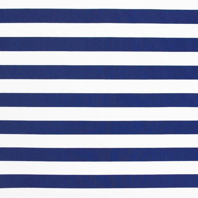 Printed Lycra Navy Stripes Ecru Background - Ribes y Casals