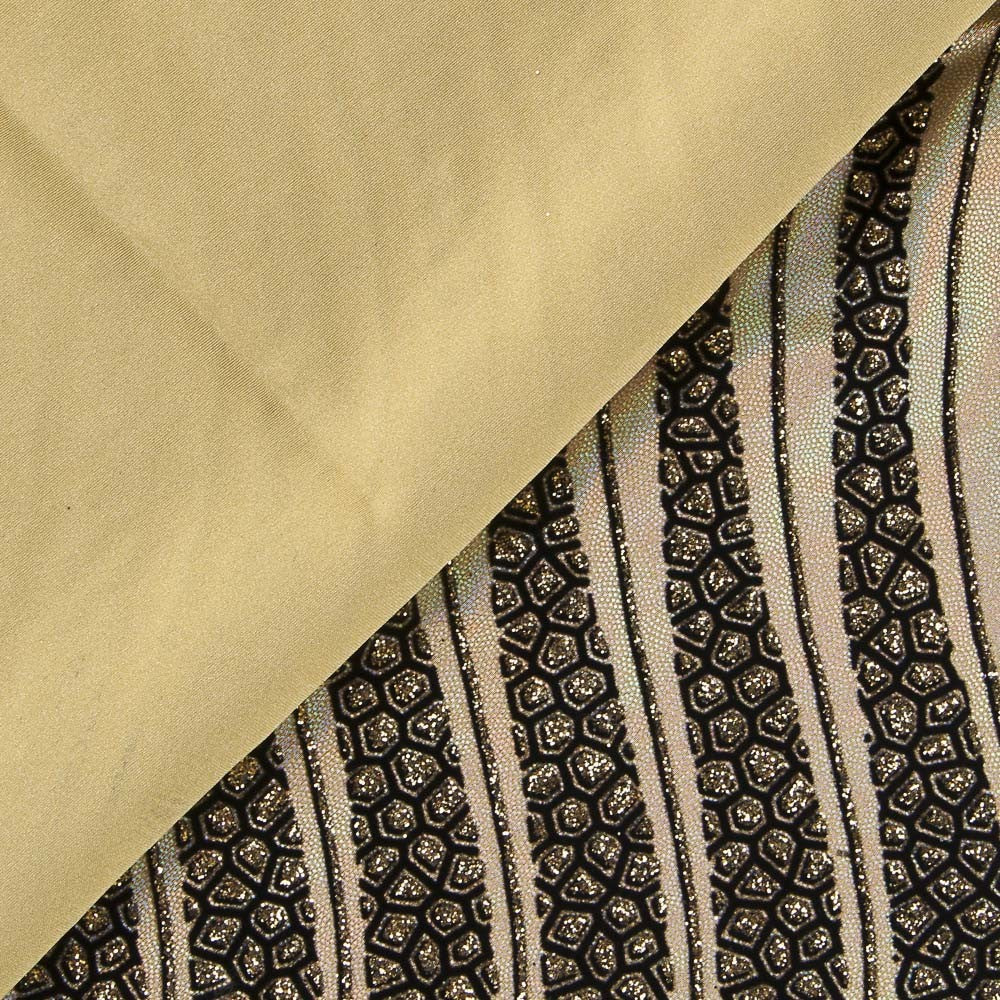 Lycra Flocada Ondas Oro - Ribes y Casals