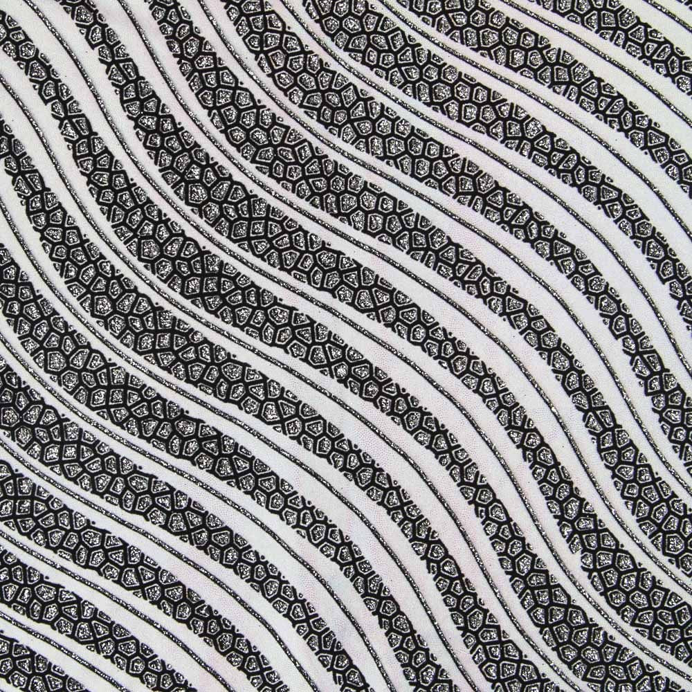 Lycra Flocada Ondas Plata - Ribes y Casals