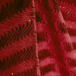 Lycra Glitter Ondas Terciopelo Roja - Ribes y Casals