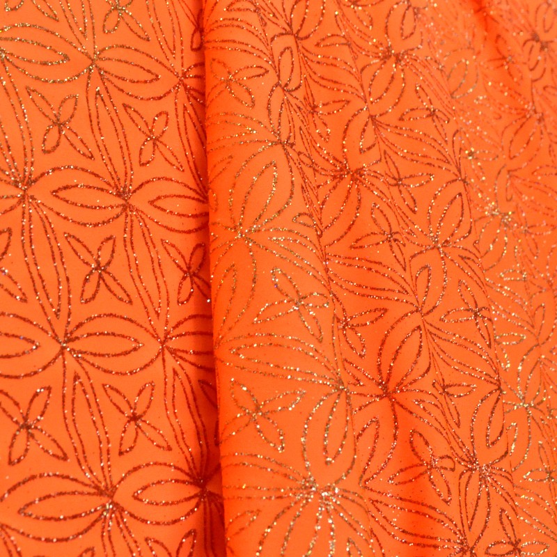 Lycra Purpurina Naranja Fluor - Ribes y Casals