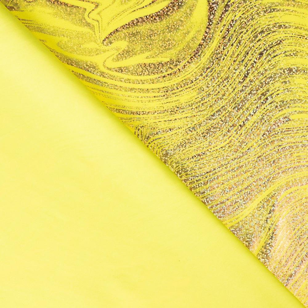 Lycra Foil Marmoleado Amarillo - Ribes y Casals