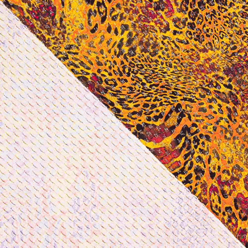 Lycra Lúrex Leopardo Naranja - Ribes y Casals
