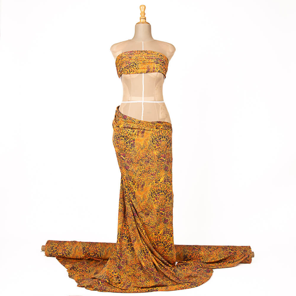 Lycra Lúrex Leopardo Naranja - Ribes y Casals