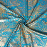 Lycra Foil Marmoleado Turquesa - Ribes y Casals