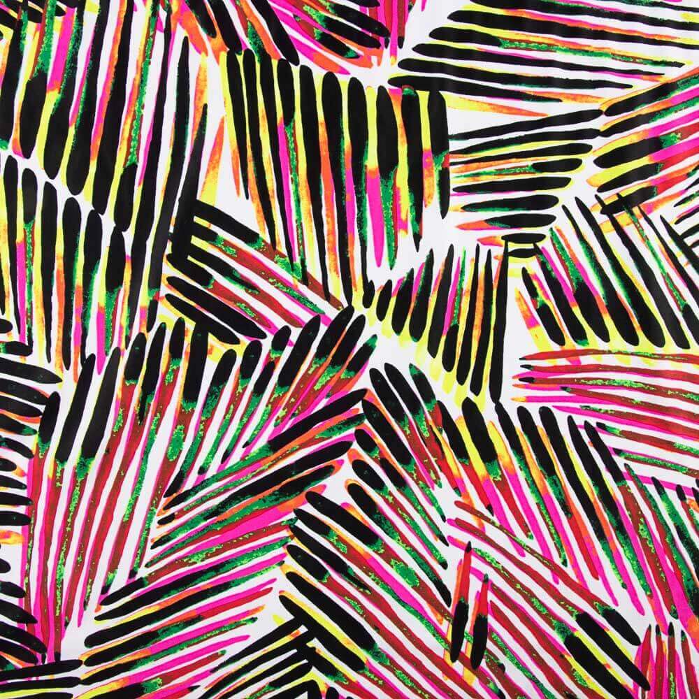 Lycra Printed Rayada Rosa-Negro - Ribes y Casals