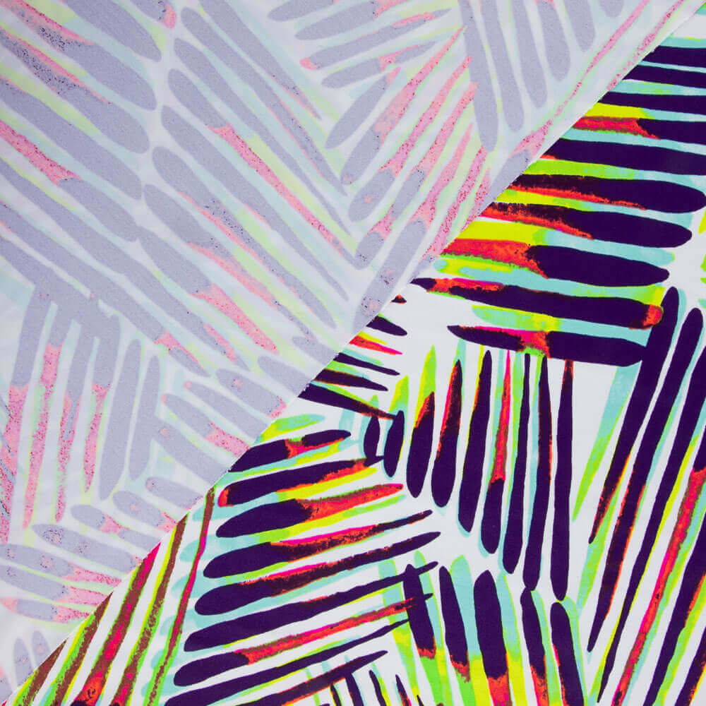 Lycra Printed Rayada Lima-Morado - Ribes y Casals